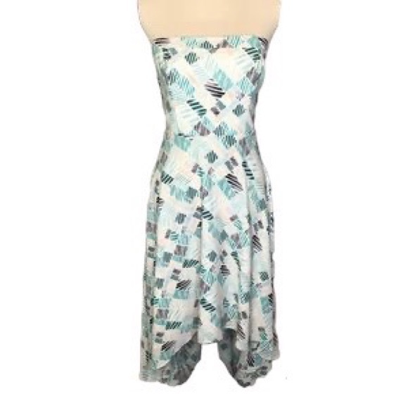 NWOT Black House White Market High Low Strapless Dress with Shash - Picture 5 of 11